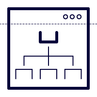 Icon image of flow chart representing a site map