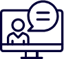 Person having conversation icon to represent getting to know each other
