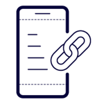 Icon image of a phone and attachment pin representing internal linking