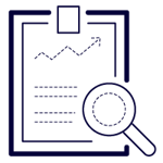 Icon image of document and magnifying glass representing descriptive URLs