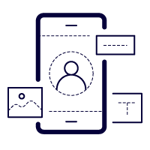 Icon image of things moving around representing visual stability on a website page