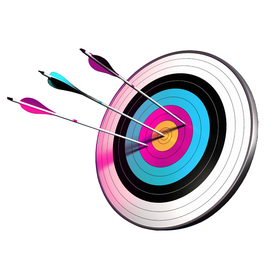 Arrows and target representing importance of optimisation